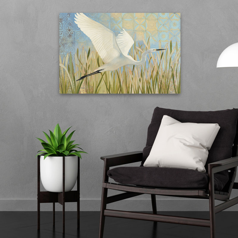 Aigrette contemporaine en vol V2, H 24 po x l 16 po