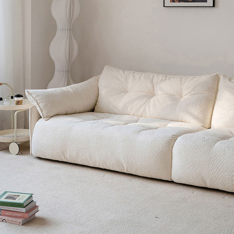 Canapé modulaire en chenille blanc, H 31,5 po x L 110,24 po x l 47,24 po