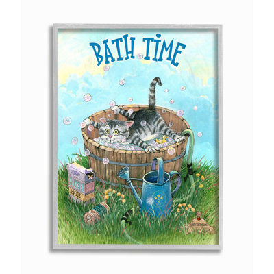 " Bath Time Funny Cat Cartoon " by Gary Patterson