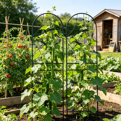 Paquet de 6 treillis de jardin 85 po x 19 po en métal pour l'extérieur