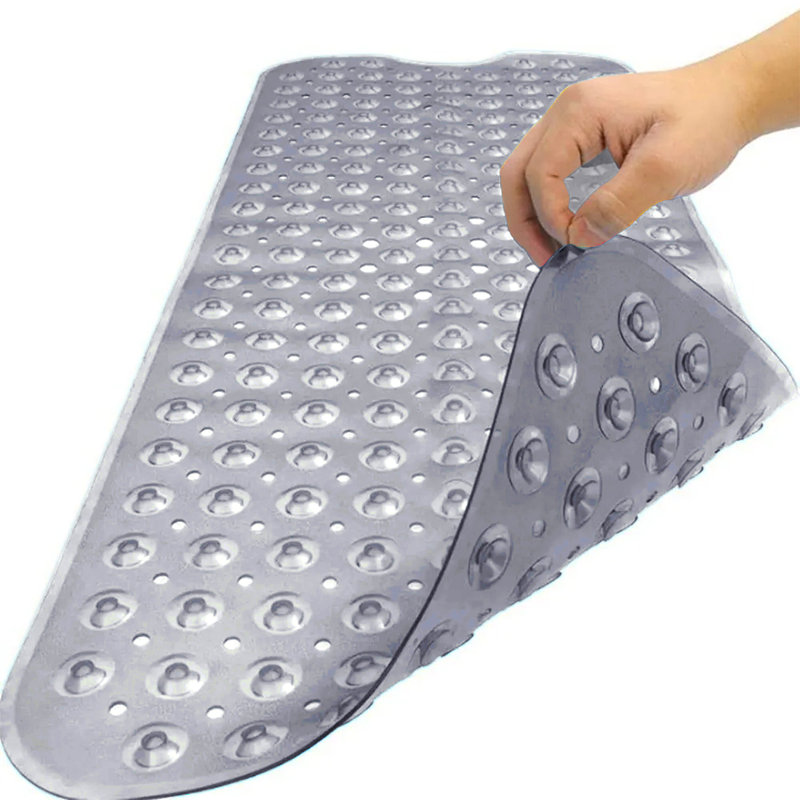 Vinyl Non-Slip Shower Mat, Grey, 53cm, 53cm