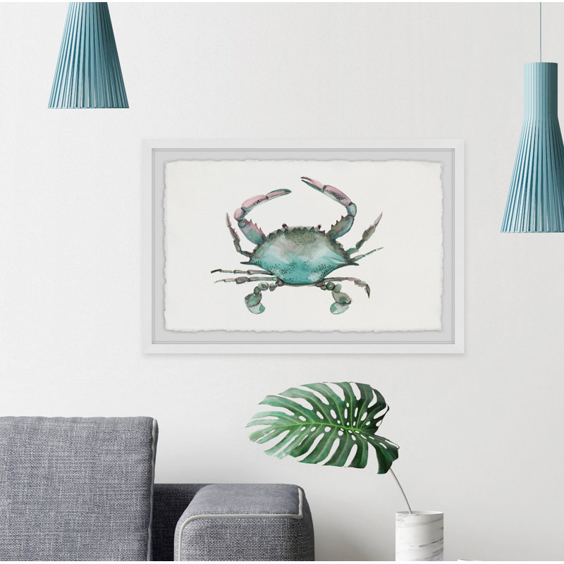 Pastel Crab - Single Picture Frame Painting, 30cm H x 45cm W