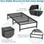 Plateforme de 14 pouces en lattes d'acier robustes avec grand espace de rangement, base de lit simple