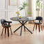 Table basse ronde robuste - MDF + structure en métal, pieds croisés, facile à nettoyer-290411540