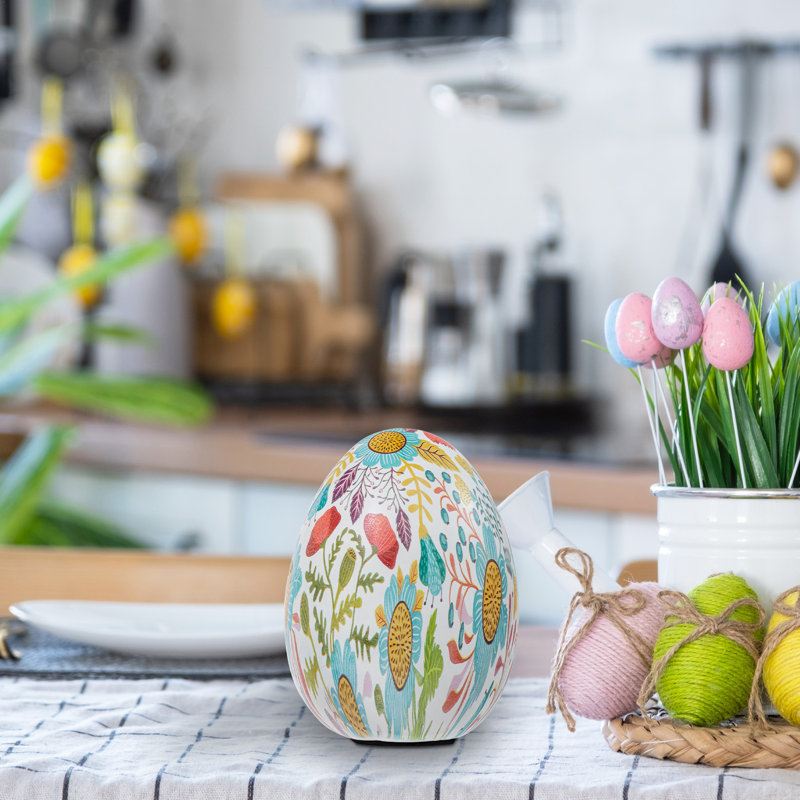 Sanan 5.8" Artistic Floral Egg Decoration