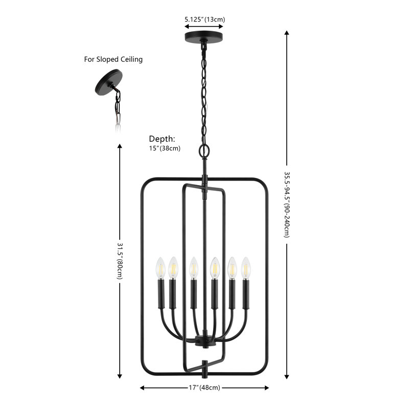 Iniyah 6 - Light Black Candle Style Pendant