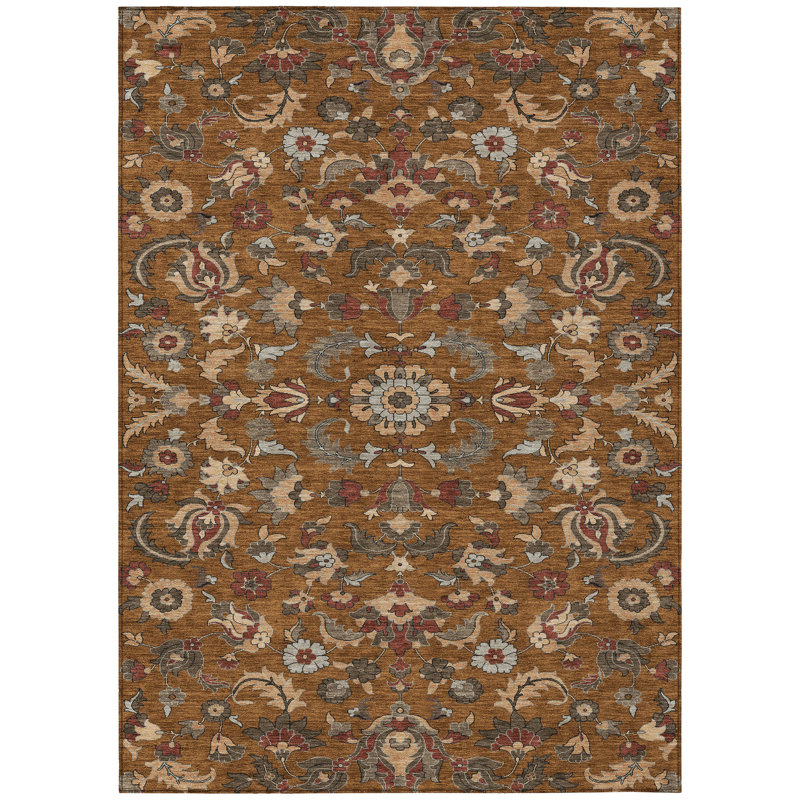 Machine Washable Indoor/Outdoor Chantille ACN2473 Global Rug, Paprika, 2'6" x 3'10"