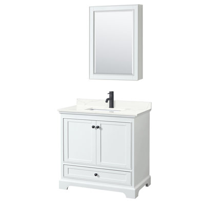 Deborah 36'' Single Bathroom Vanity with Quartz Top