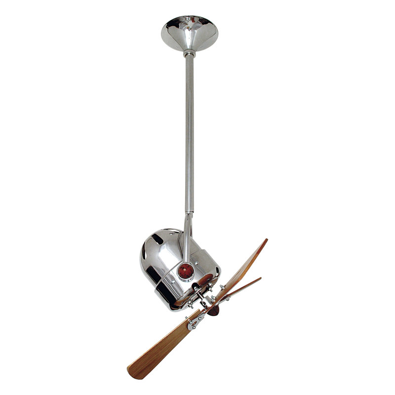 16" Bianca Direcional 3 Blade Ceiling Fan, Chrome, 10" Downrod, Mahogany