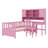 Multifunctional Wood Platform Bed With Bookshelf At The Head Of The Bed, Built-In Desk And Matching Chair-867940032