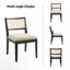 Demetruis 20''W Coastal Solid Wood Dining Chair with Rattan Backrest(Set of 4)-540051929
