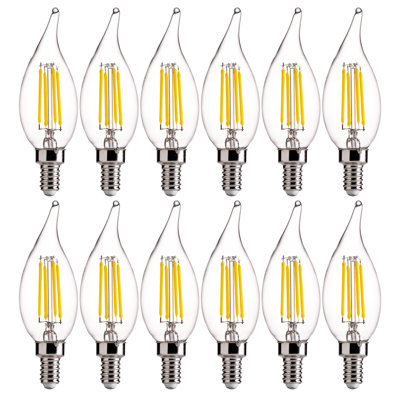 Éclairage B11 E12 de 60 W, base candélabre, ampoules DEL à intensité variable, 5000 K, 90 IRC