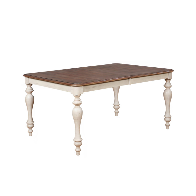 Arch Weathered Oak Dining Table With Extension Leaf