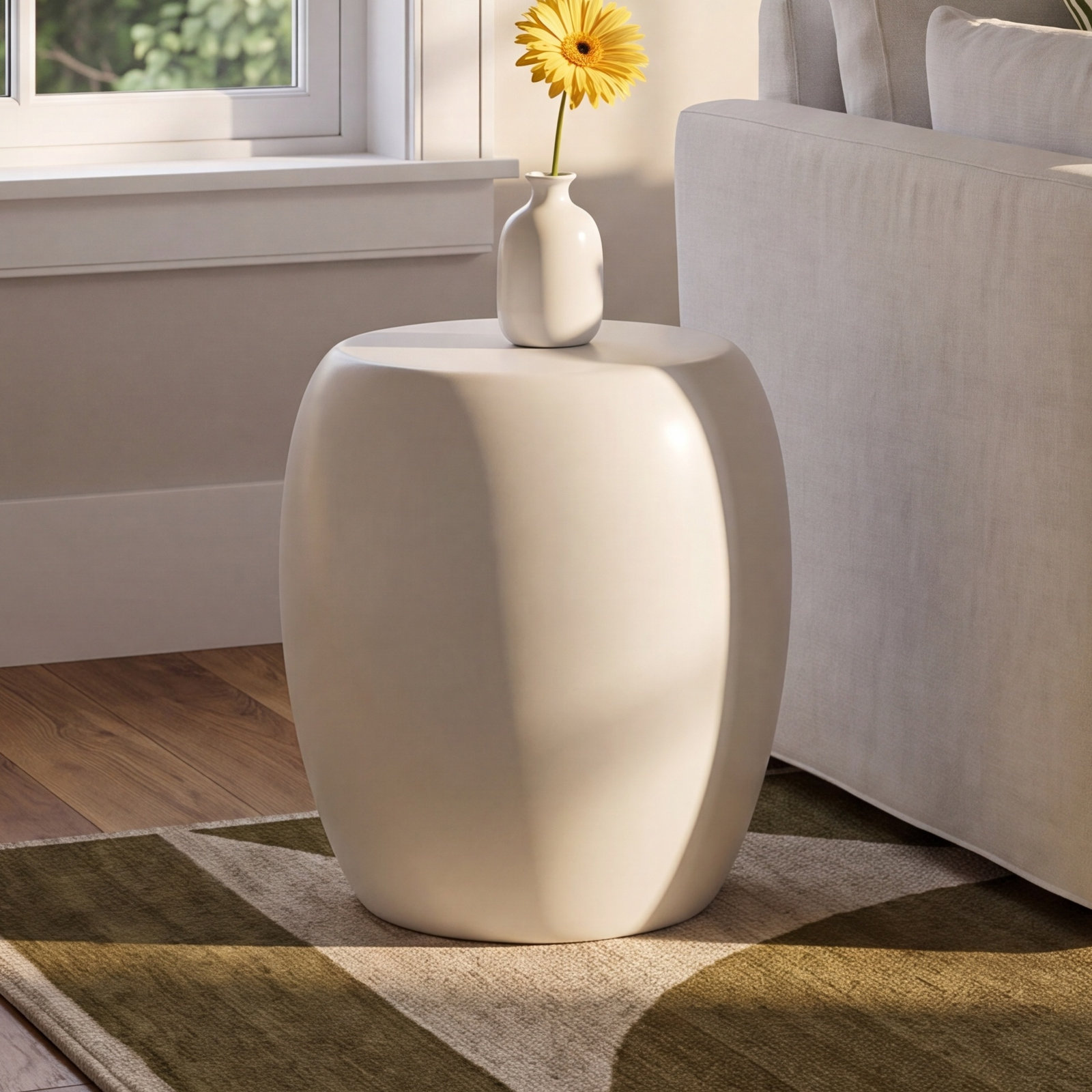 Rox End Table, White