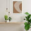 The Creative Bunch Studio Minimal Modern Organic Abstraction 1, havane et brun, lin naturel hachuré encadré sur papier par The Creative Bunch Studio, reproduction-91291812