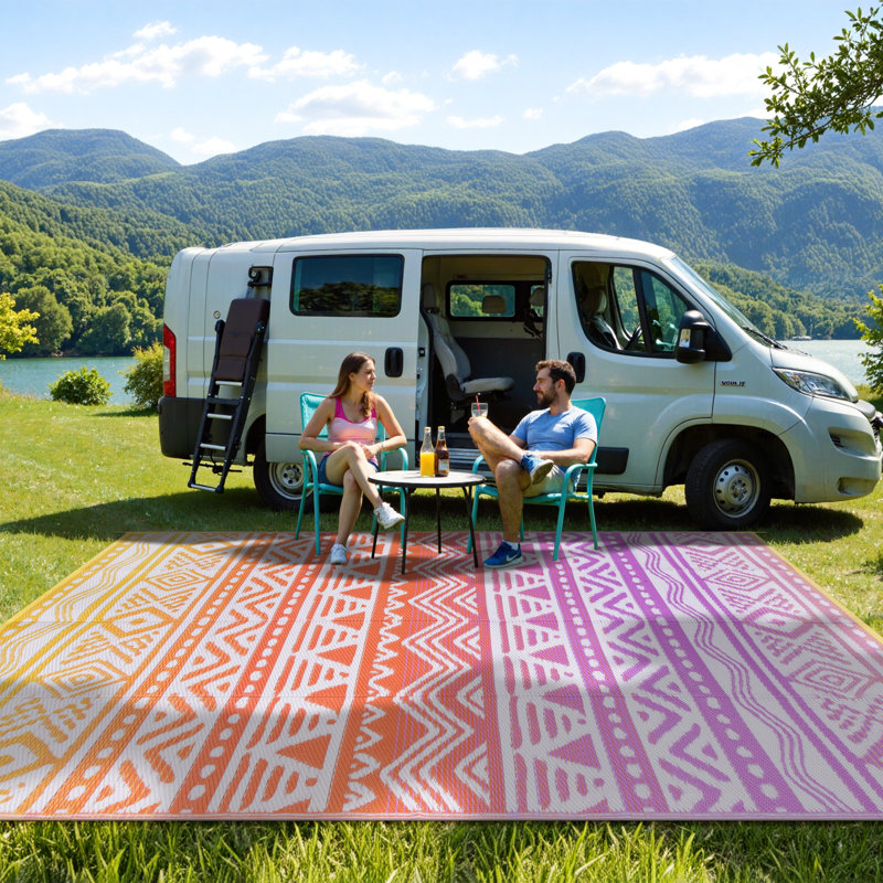 Botho Outdoor Rug Patio Waterproof Reversible Camping Rugs Plastic Straw Rv Rugs for Outside Under Awning Portable Lightweight Carpet for Backyard