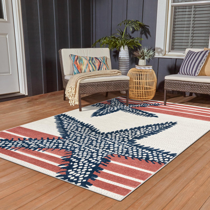 Millville Indoor/Outdoor Rug Ivory, Rectangle 5'3" x 8'