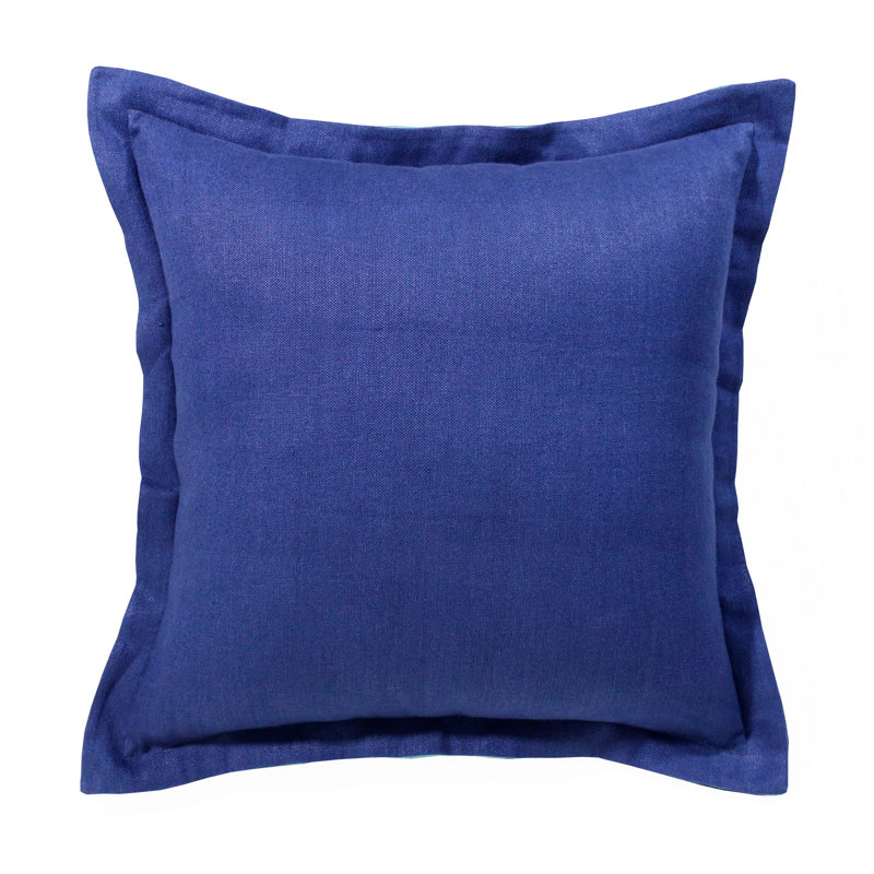 Housse et insert de coussin carré en lin, Marine, Housse de coussin seulement - sans coussin