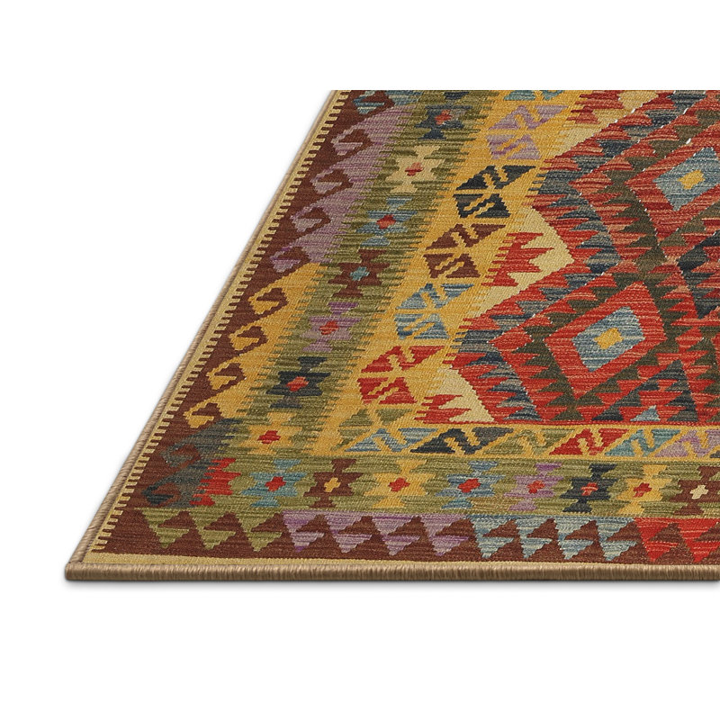 Tapis gris/rouge/crème contemporaine, Rectangle 5 pi x 7 pi