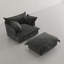 Upholstered Armchair with Footstool-783640026