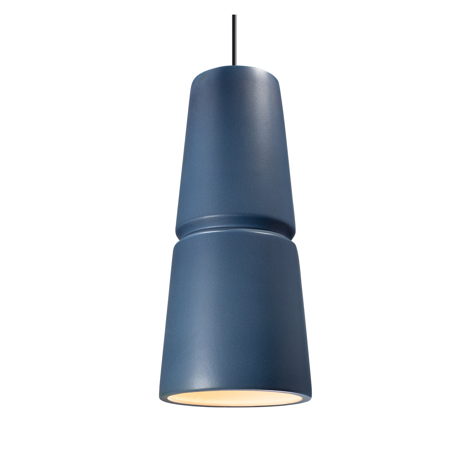 Logan 1 - Light Single Cone Pendant, Matte Black, Midnight Sky, 13.5" H x 6" W x 6" D