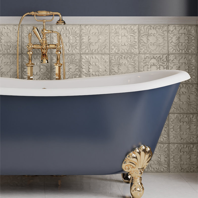 Victorian Tin 17-3/8 in. x 17-3/8 in. Porcelain Wall Tile, Beige