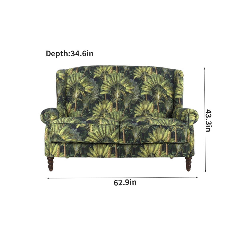 Simple Solid Wood Sofa Upholstered 62.9'' Sofa