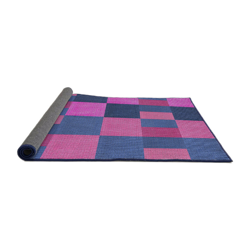 Tapis décoratif rose à motif géométrique Sackman, Rond 3 pi