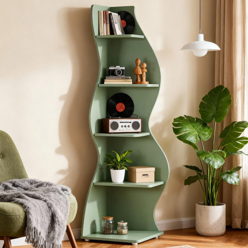 Bibliothèque industrielle 69,8 "avec structure en métal, Vert, 1