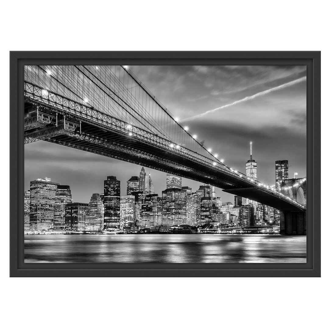 Gerahmtes Wandbild New York Brooklyn-Brücke