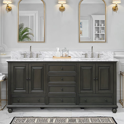 Meuble-lavabo double avec plateau Magruder