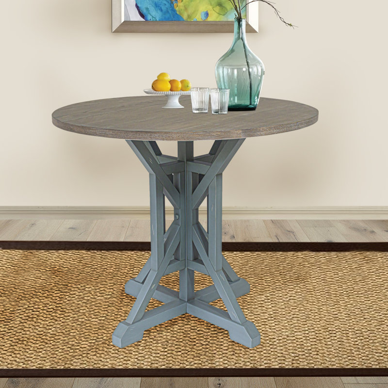 Amiee-Lee Pine Round Dining Table, Blue