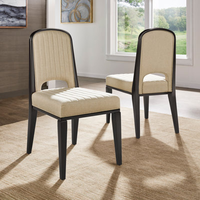 Cipolla Cream Fabric Channel Stitching Dining Chair