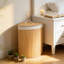 Bamboo Laundry Basket With Lid, 55L Capacity With Removable Washable Lining, Corner-Friendly Laundry Hamper