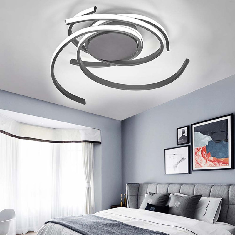 LED Semi Flush Mount, 10cm H x 75cm W x 75cm D