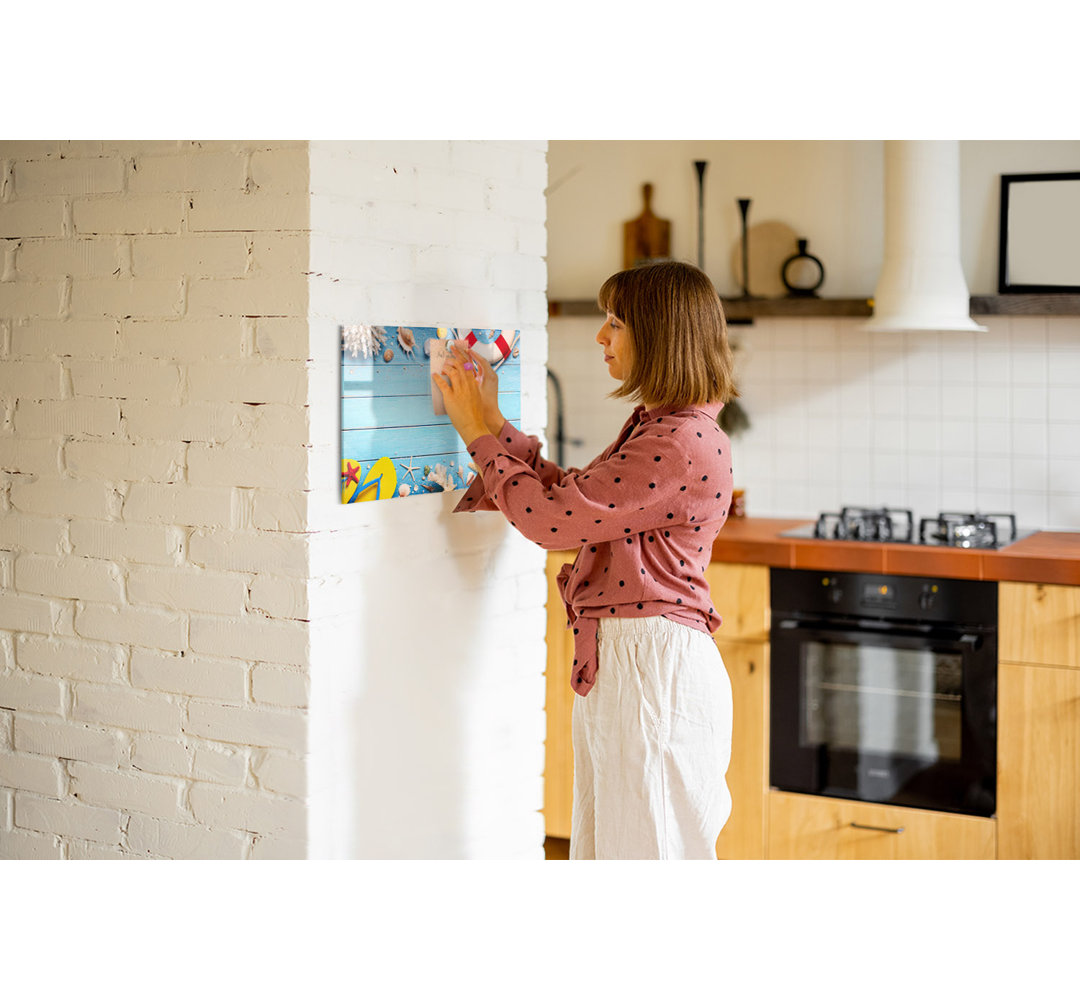 Magnetic Memo Board Whiteboard - 60 x 40 cm - Includes Marker and Magnets - Beach gadgets
