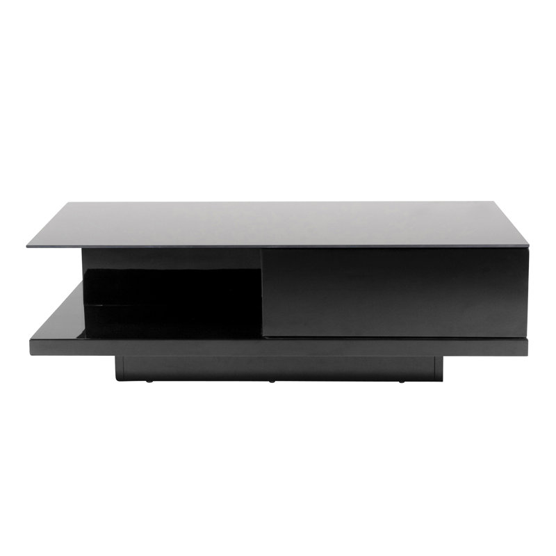 Ahumada Block Coffee Table with Storage, Black