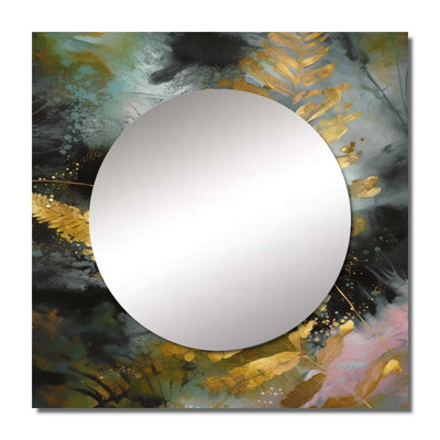 Etsub - Floral Ferns Square Mirror Wall Art For Bathroom