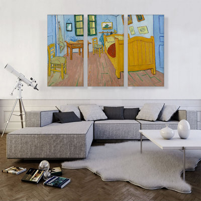 " The Bedroom 1888 " by Vincent Van Gogh 3 - Pieces Painting Print