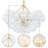 Gold Chandeliers With Ribbed Globe Glass-1257371919-1257371918