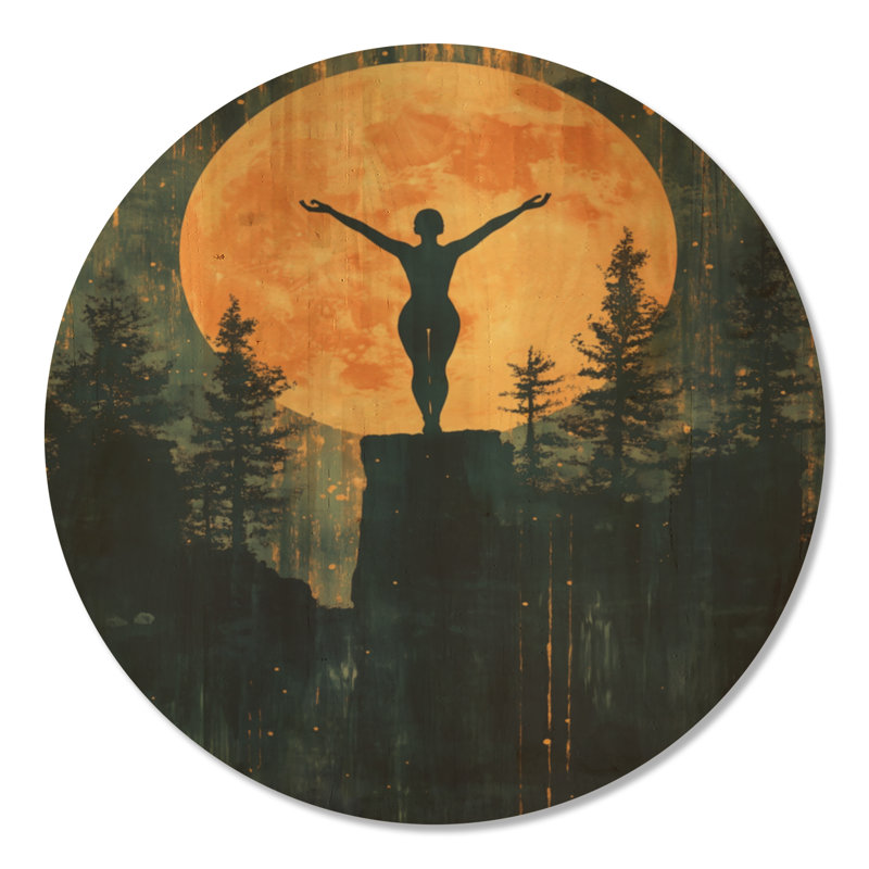 Art mural en bois zen matin, Rond 36 po, Round