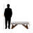 Elle Bench in Beige Boucle Fabric and Brown Finished Wood, 17.49" H X 48.45" W X 18.26" D-888063800