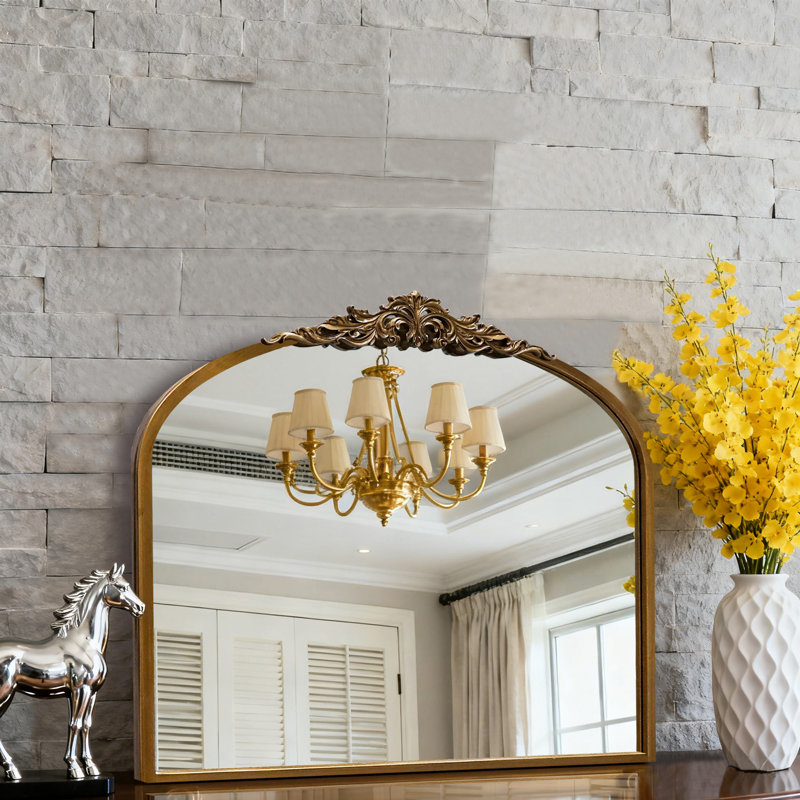 Miroir de meuble-lavabo rétro de style baroque, H 36 po x l 29 po