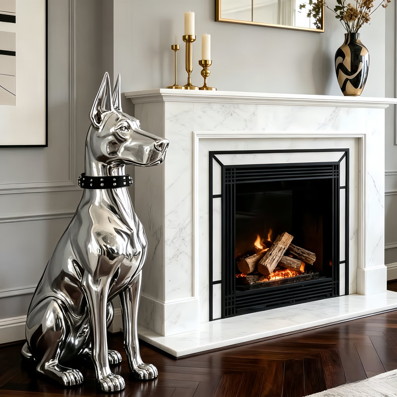 Surface de sculpture 39,5 po pour chien, Argent