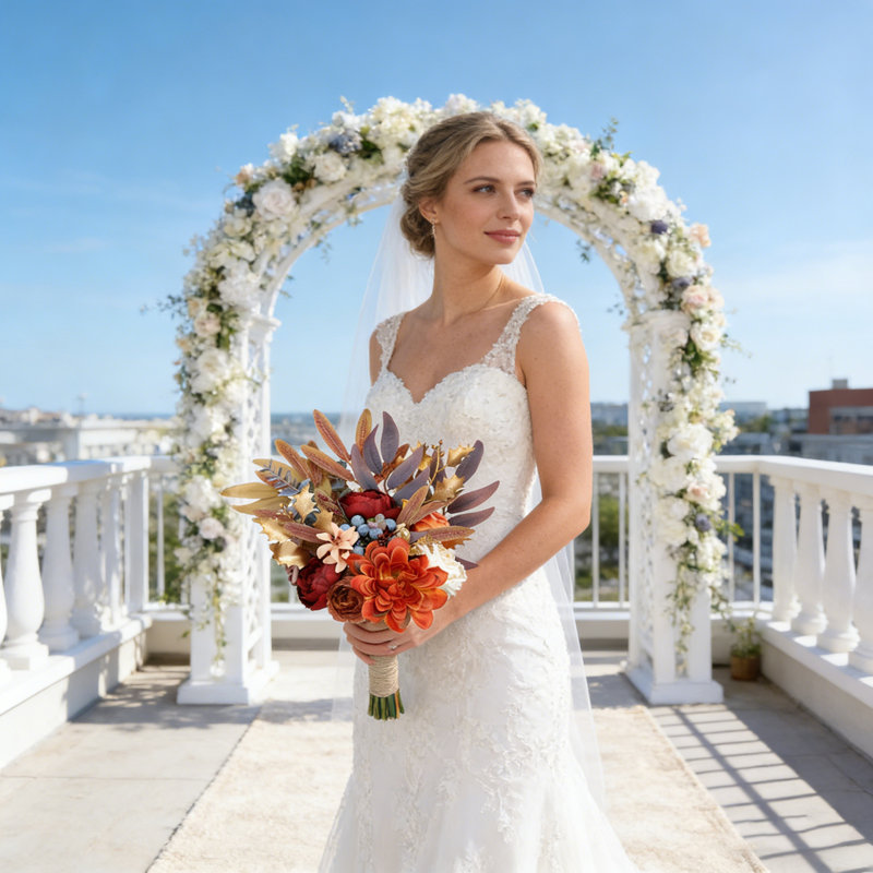 Bouquet de demoiselle d'honneur de fleurs artificielles, bouquets de fleurs de mariage pour demoiselles d'honneur, bouquets de mariée pour demoiselles d'honneur