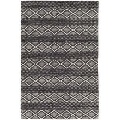 Tapis gris anthracite en laine tissé à la main Colin