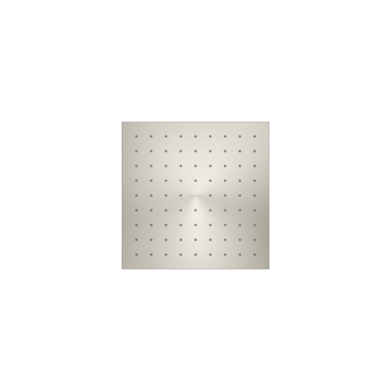 Contemporary Rain Shower Head, Vibrant Polished Nickel, 1.75 GPM, Square