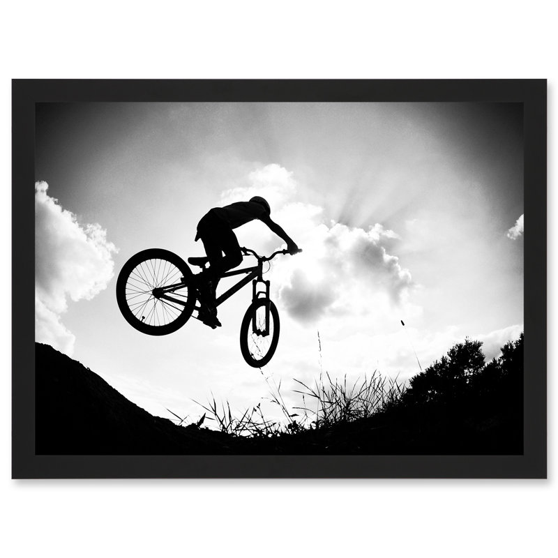 Sport BMX Bike Jump Bicycle Silhouette Offroad - Single Picture Frame Print