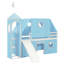 Lit mezzanine simple avec glissoire, tente et tour - bleu-815665291-1045687836