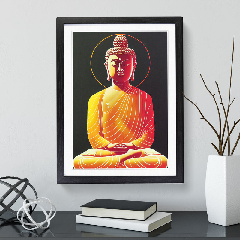 Electric Buddha - Wall Art, Black Framed Paper, 64cm H x 46cm W x 2cm D